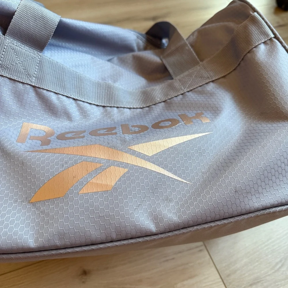 Reebok Gray Honeycomb Ripstop‎ Duffel Bag Logo